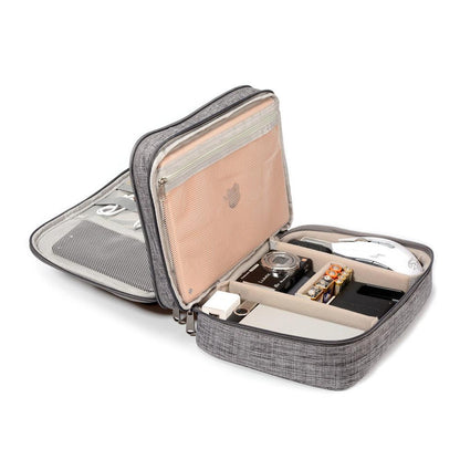 Premium Waterproof Travel Cable Organizer Bag for Chargers, Cables, Power Banks & Electronics Accessories